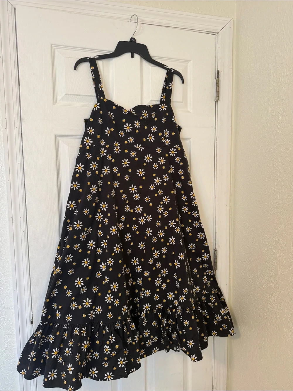 Kate Spade New York Black Daisy Print Fit & Flare Sundress XXL